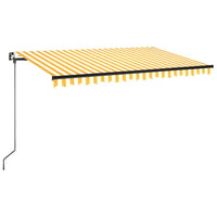 Tenda da Sole Retrattile Manuale 400x350 cm Gialla e Bianca cod mxl 44482