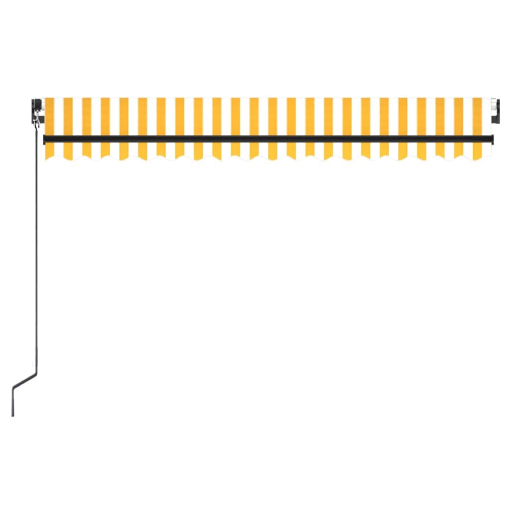 Tenda da Sole Retrattile Manuale 400x350 cm Gialla e Bianca cod mxl 44482