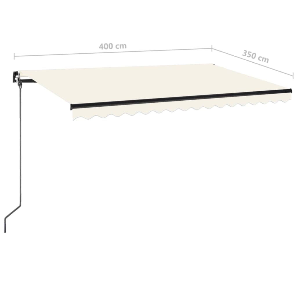 Tenda da Sole Retrattile Manuale con LED 400x350 cm Crema cod mxl 55281