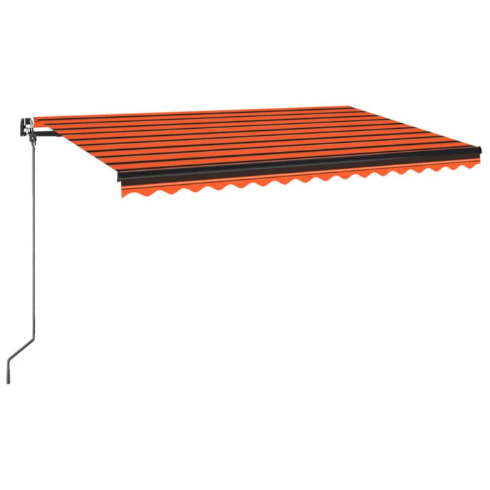 Tenda da Sole Retrattile Manuale LED 450x350 cm Arancio Marrone 3069205