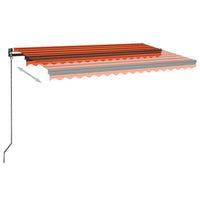 Tenda da Sole Retrattile Manuale LED 450x350 cm Arancio Marrone 3069205