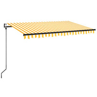 Tenda da Sole Retrattile Automatica 450x350 cm Gialla e Bianca 3069208