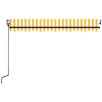 Tenda da Sole Retrattile Automatica 450x350 cm Gialla e Bianca 3069208