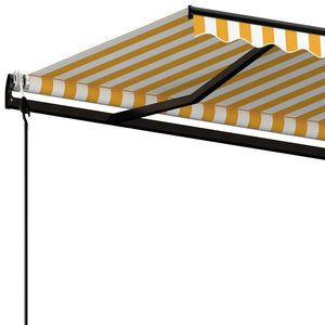 Tenda da Sole Retrattile Automatica 450x350 cm Gialla e Bianca 3069208