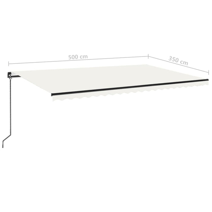 Tenda da Sole Retrattile Manuale LED 500x350 cm Crema 3069222