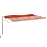 Tenda da Sole Retrattile Manuale LED 500x350 cm Arancio Marrone 3069225