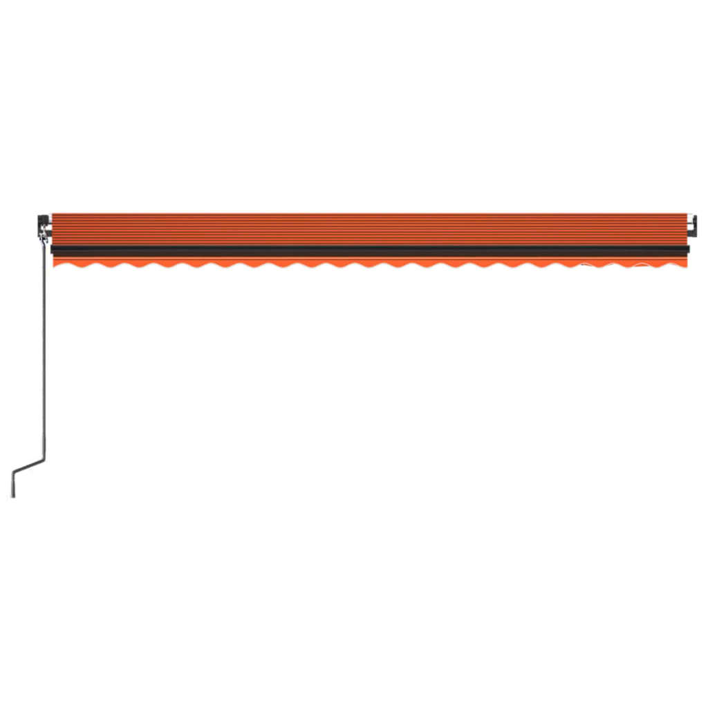 Tenda da Sole Retrattile Manuale LED 500x350 cm Arancio Marrone 3069225