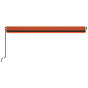 Tenda da Sole Retrattile Manuale LED 500x350 cm Arancio Marrone 3069225