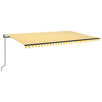 Tenda Automatica con Sensore Vento LED 500x350 cm Gialla Bianca 3069233