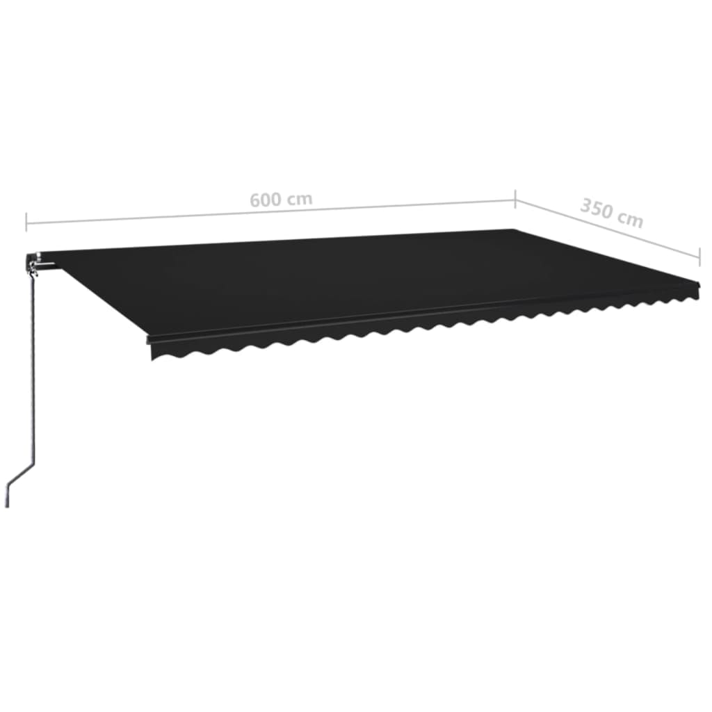 Tenda da Sole Retrattile Manuale 600x350 cm Antracite cod mxl 54965