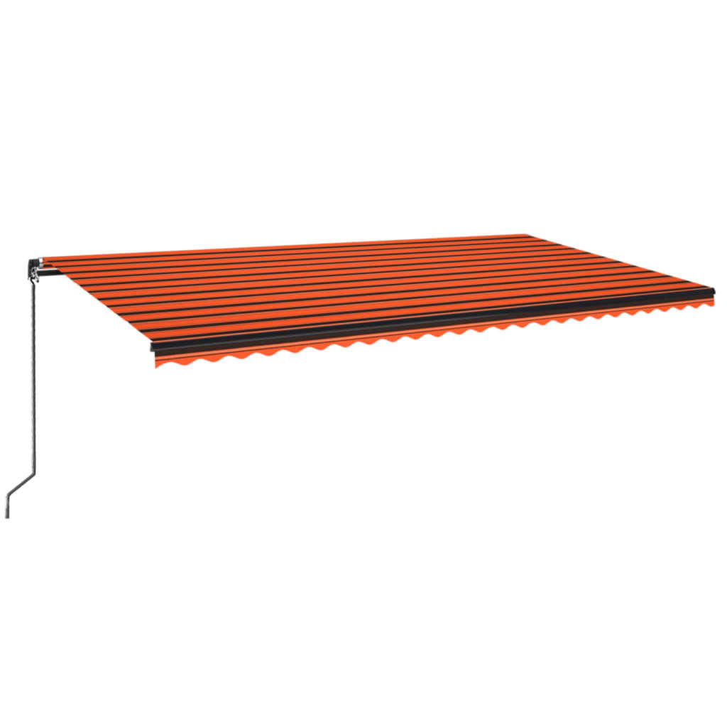 Tenda da Sole Retrattile Manuale 600x350 cm Arancione e Marrone 3069240