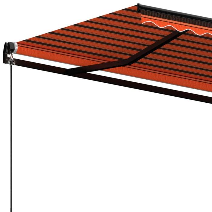 Tenda da Sole Retrattile Manuale 600x350 cm Arancione e Marrone 3069240