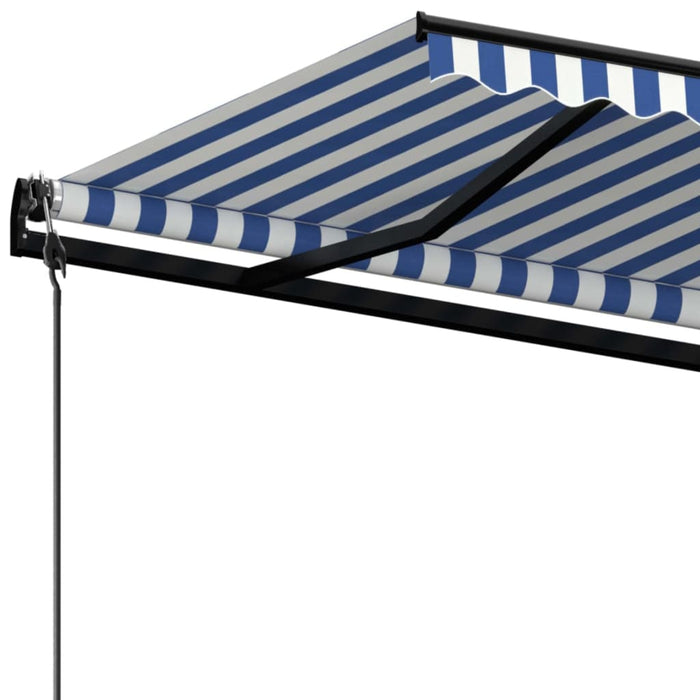 Tenda da Sole Retrattile Automatica 600x350 cm Blu e Bianca 3069246