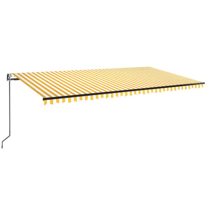 Tenda da Sole Retrattile Automatica 600x350 cm Gialla e Bianca 3069248