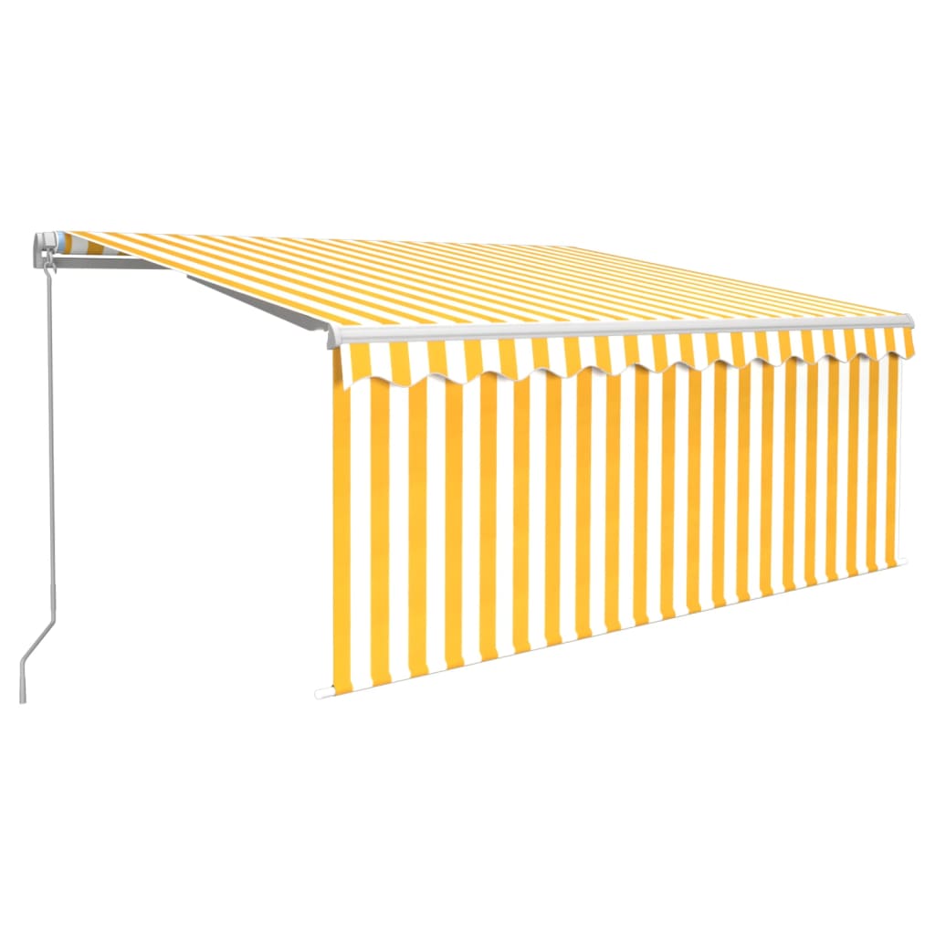 Tenda Sole Retrattile Manuale con Parasole 3x2,5m Gialla Bianca