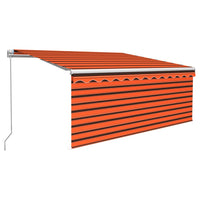 Tenda Sole Retrattile Manuale con LED 3x2,5m Arancione Marrone 3069265