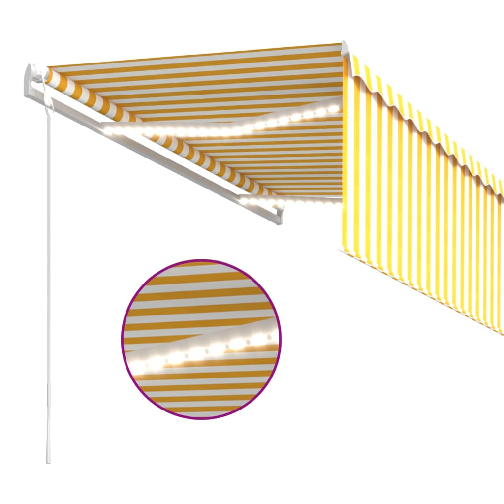 Tenda Automatica Sensore e Parasole 3,5x2,5 m Gialla e Bianca 3069293