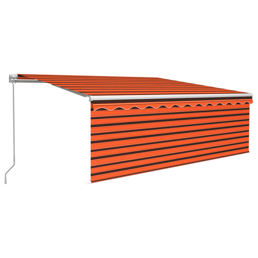 Tenda Sole Retrattile con Parasole e LED 4x3m Arancio Marrone cod mxl 43895