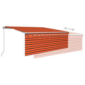 Tenda Sole Retrattile Manuale Parasole LED 4x3m Arancio Marrone 3069305