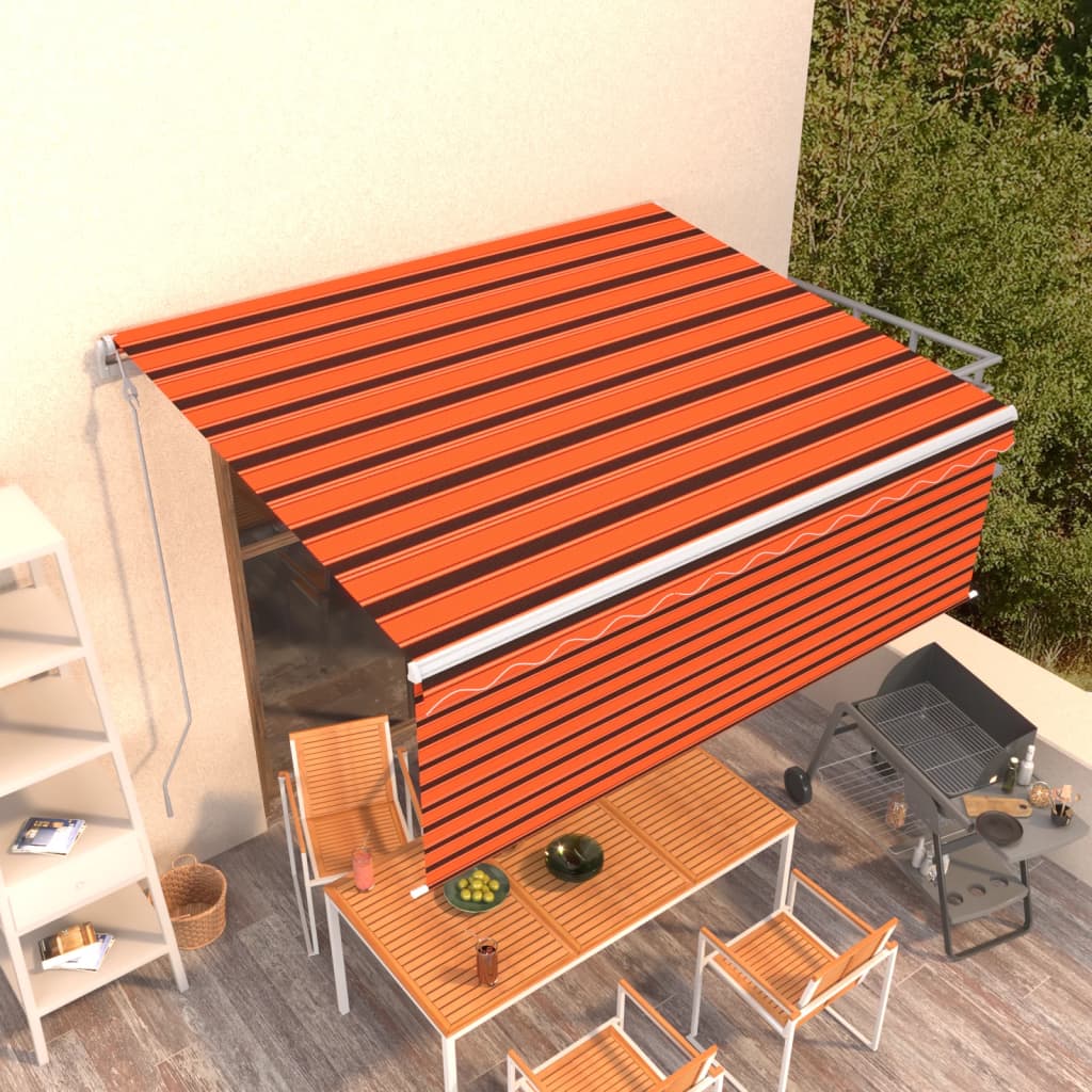 Tenda Sole Retrattile Automatica Parasole 4x3m Arancio Marrone  cod mxl 65777