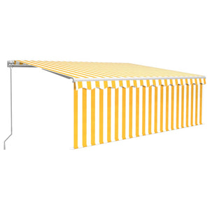 Tenda da Sole Retrattile Manuale Parasole 4,5x3m Gialla Bianca cod mxl 58501