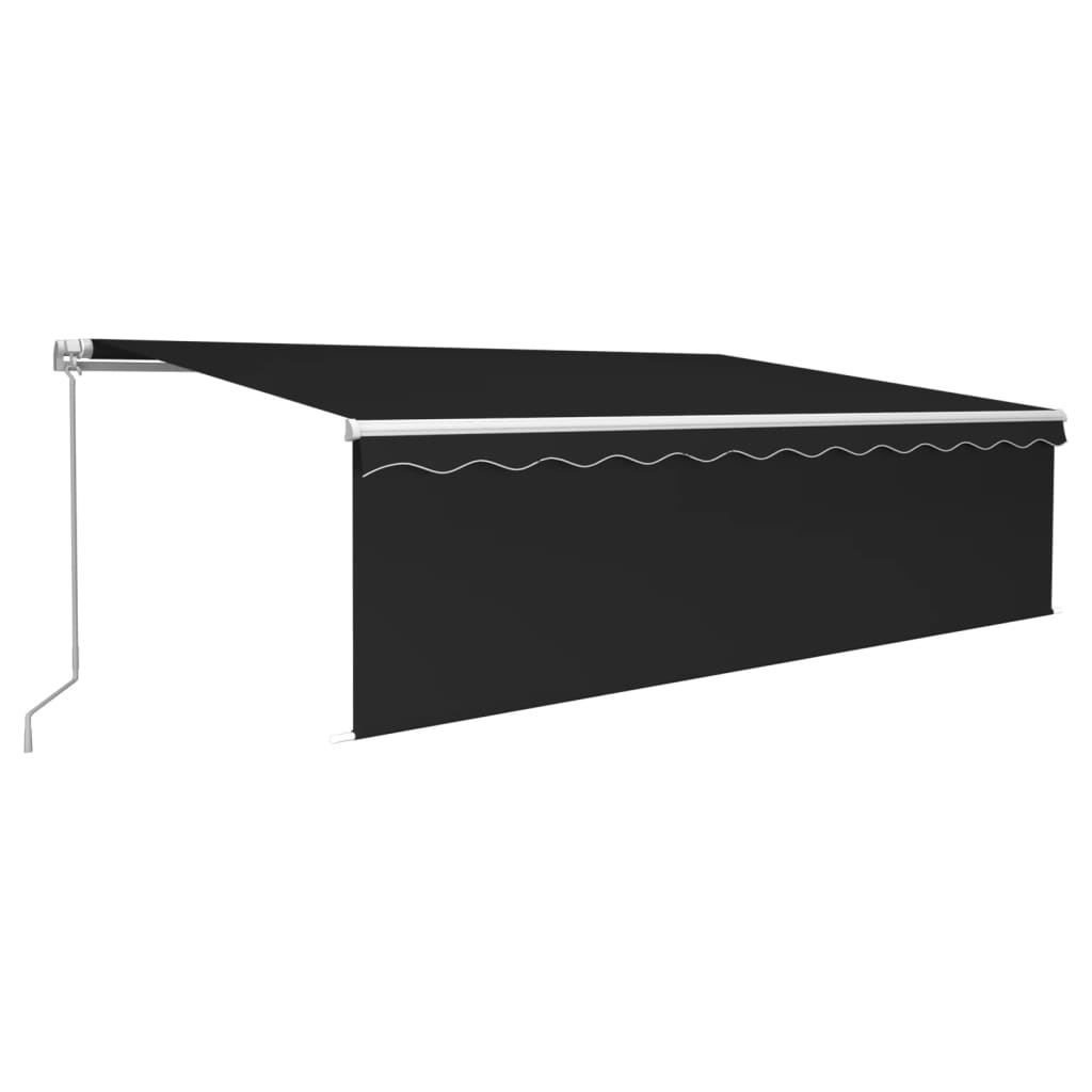 Tenda Sole Retrattile Manuale Parasole LED 5x3m Antracite 3069344