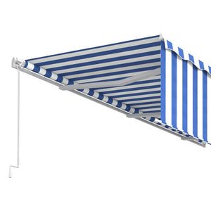 Tenda Retrattile Manuale con Parasole 6x3 m Blu e Bianca cod mxl 43873