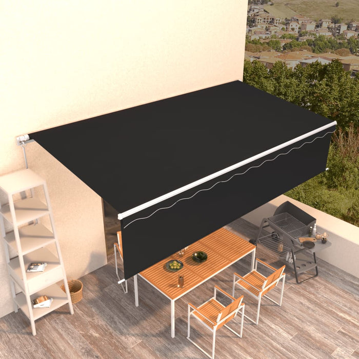 Tenda da Sole Retrattile Manuale con Parasole 6x3m Antracite cod mxl 43694