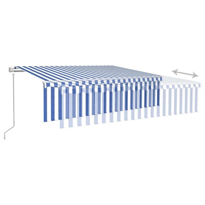 Tenda Sole Retrattile Automatica con Parasole 6x3m Blu Bianca cod mxl 43806