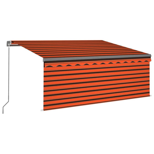 Tenda Sole Retrattile Manuale Parasole 3x2,5m Arancio e Marrone  