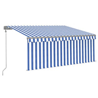 Tenda Sole Retrattile Automatica con Parasole 3x2,5m Blu Bianco 3069386