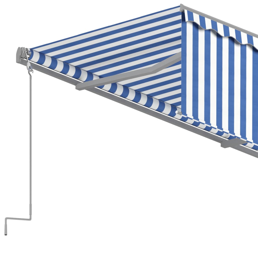 Tenda Sole Retrattile Automatica con Parasole 3x2,5m Blu Bianco 3069386