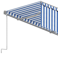 Tenda Sole Retrattile Automatica con Parasole 3x2,5m Blu Bianco 3069386