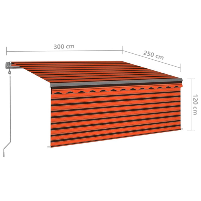 Tenda Sole Retrattile Automatica Parasole 3x2,5mArancio Marrone   cod mxl 43672