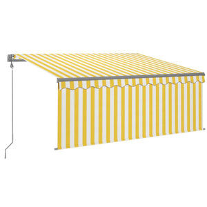 Tenda Retrattile Automatica con Parasole 3,5x2,5m Gialla Bianca 3069408