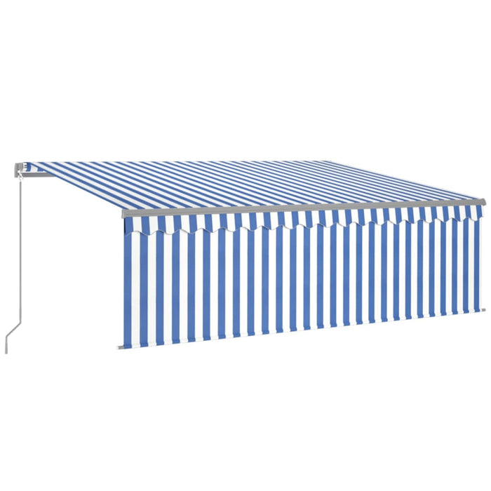 Tenda da Sole Retrattile Manuale con Parasole 4x3m Blu e Bianca cod mxl 58939