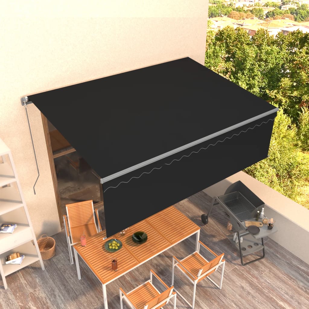 Tenda da Sole Retrattile Manuale con Parasole 4x3 m Antracite cod mxl 55521