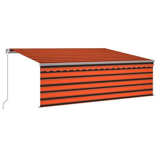 Tenda Sole Retrattile con Parasole e LED 4x3m Arancio Marrone cod mxl 43707