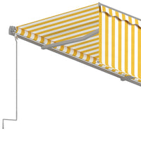 Tenda da Sole Retrattile Manuale e Parasole 4x3 m Gialla Bianca  