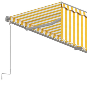 Tenda da Sole Retrattile Manuale e Parasole 4x3 m Gialla Bianca  