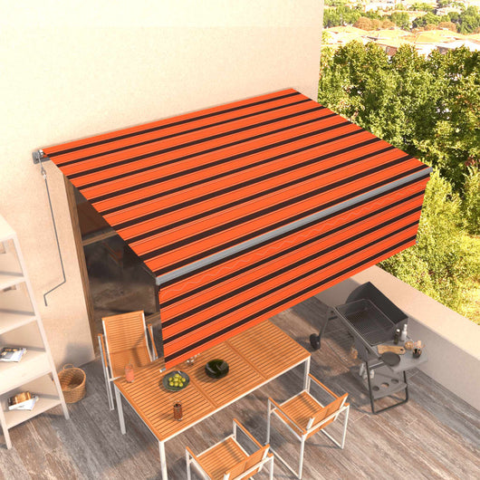 Tenda Sole Retrattile Automatica Parasole 4x3m Arancio Marrone  