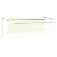 Tenda da Sole Retrattile con Parasole e LED 4,5x3 m Crema 3069442