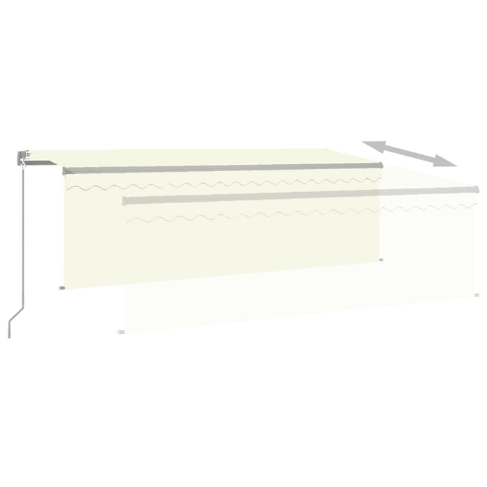 Tenda da Sole Retrattile con Parasole e LED 4,5x3 m Crema 3069442