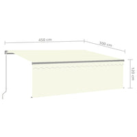 Tenda da Sole Retrattile con Parasole e LED 4,5x3 m Crema 3069442