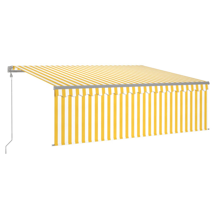 Tenda Retrattile Automatica con Parasole 4,5x3m Gialla Bianca 3069448