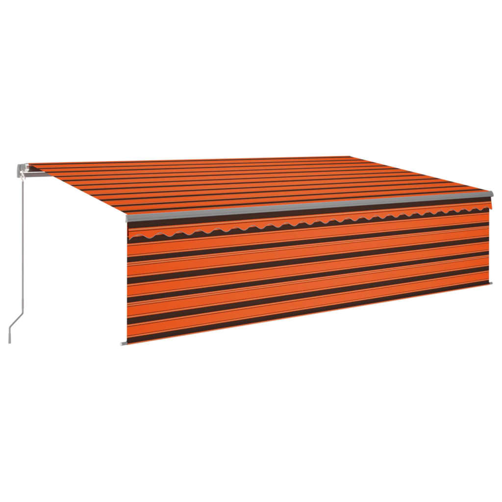 Tenda da Sole Retrattile Manuale Parasole 5x3m Arancio Marrone 3069460