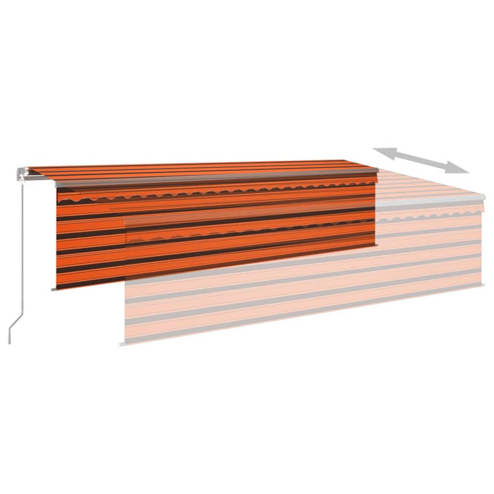 Tenda da Sole Retrattile Manuale Parasole 5x3m Arancio Marrone 3069460