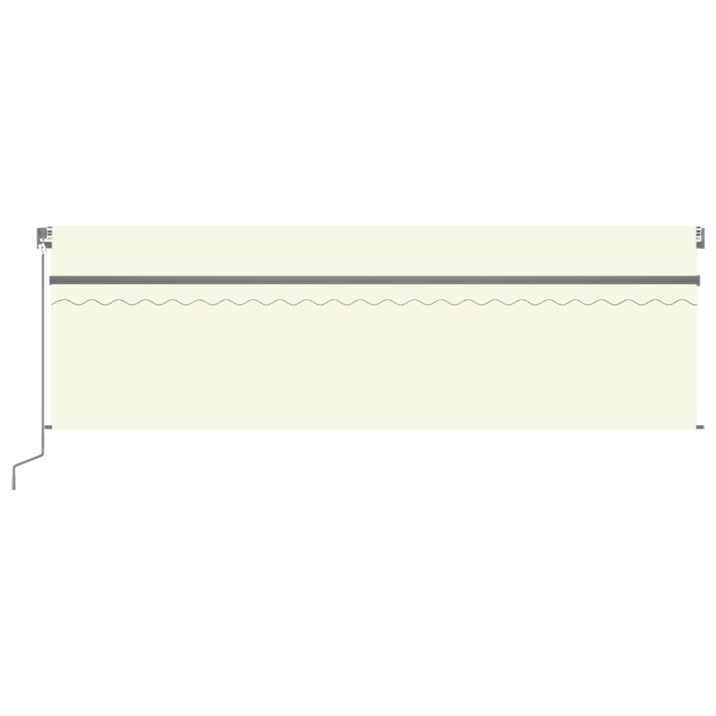 Tenda Sole Retrattile Manuale Parasole LED 5x3 m Crema 3069462