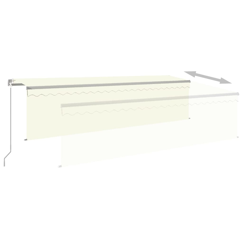 Tenda Sole Retrattile Manuale Parasole LED 5x3 m Crema 3069462