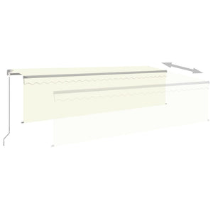 Tenda Sole Retrattile Manuale Parasole LED 5x3 m Crema 3069462